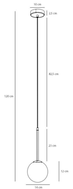 Kulista, złota lampa wisząca BOSSO 1 X-MINI GOLD (14cm).png