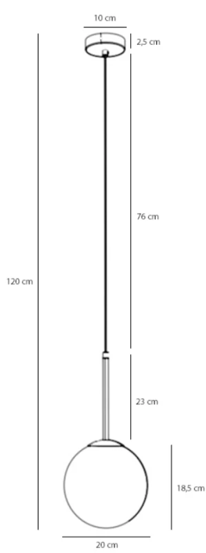 Kulista, złota lampa wisząca BOSSO 1 MINI GOLD (20cm) 2.png