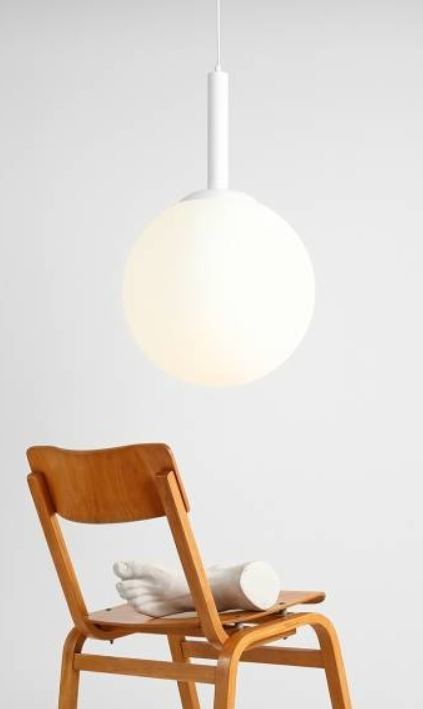 Duża, kulista lampa wisząca BOSSO GRANDE XL WHITE (40cm) 4.png