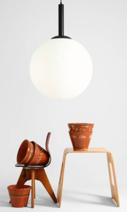 Duża, kulista lampa wisząca BOSSO GRANDE XXL BLACK (50cm) 4.png
