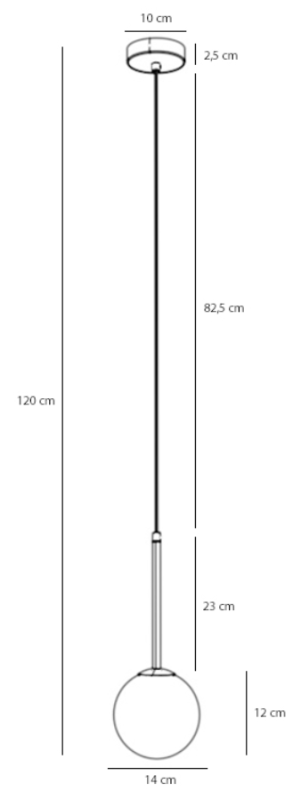 Kulista lampa wisząca BOSSO 1 X-MINI WHITE (14cm) 4.png