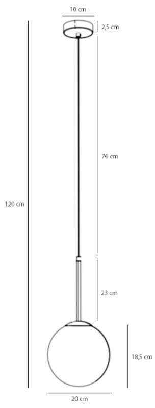 Lampa wisząca BOSSO 1 MINI WHITE (20cm) 4.png