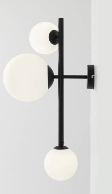 Efektowna lampa ścienna DIONE 3 WALL BLACK 3.png