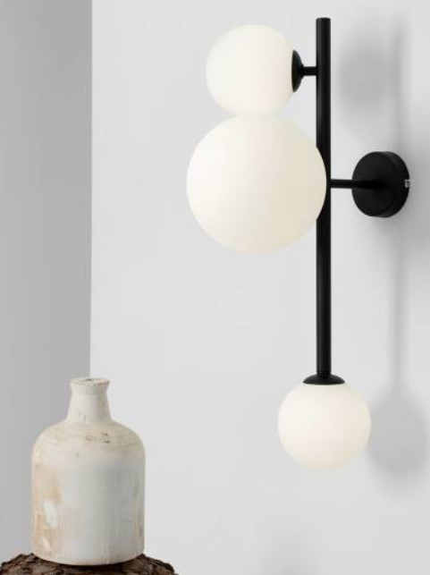 Efektowna lampa ścienna DIONE 3 WALL BLACK 2.png