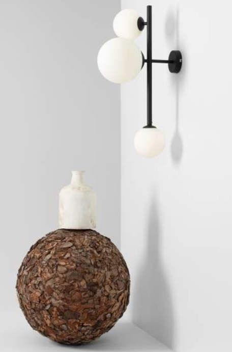 Efektowna lampa ścienna DIONE 3 WALL BLACK.png